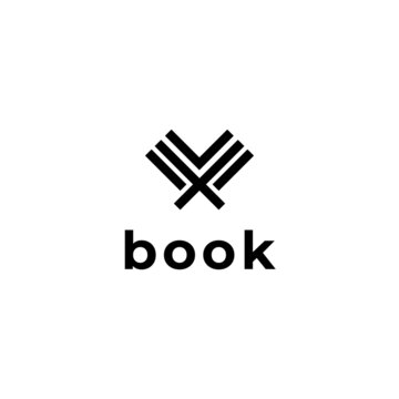 flat book recite modern logo