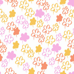 seamless multicolour daisy flower background