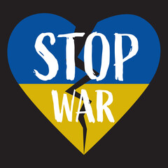 stop war, Ukraine flag praying concept vector illustration. Pray For Ukraine's peace. Save Ukraine from Russia.