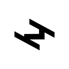 dynamic letter h m monogram flat abstract logo