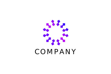 abstract tech rotation flat logo