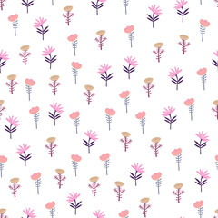 Seamless vector delicate floral pattern with small flowers.