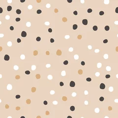 Behang Pastel Polka dot naadloos patroon met ronde handgetekende vormen