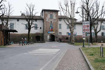 Il centro storico di Cologno al Serio in provincia di Bergamo, Lombardia, Italia.