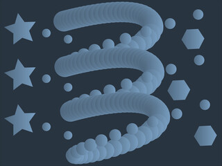 図形背景　青色　暗め　壁紙　イラスト