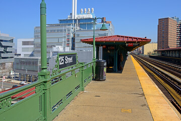 Subway station 125th street in New York City in spring
