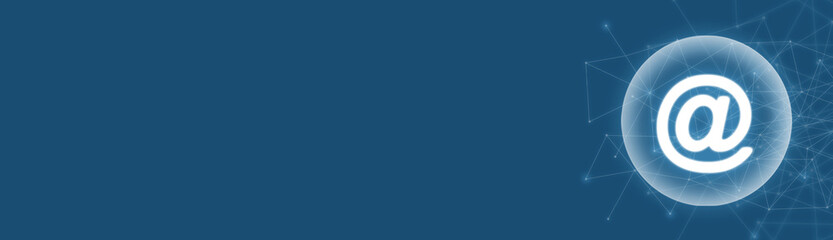Obraz premium Email symbol and network on the blue background.