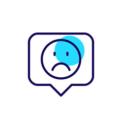 Message with sad emoji. Pixel perfect, editable stroke icon