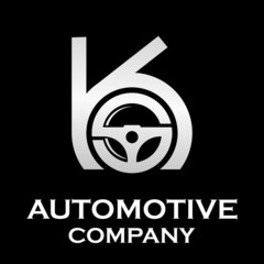 Letter k with steering wheel logo template illustration. suitable for automotive