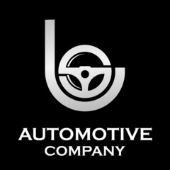 Letter l with steering wheel logo template illustration. suitable for automotive
