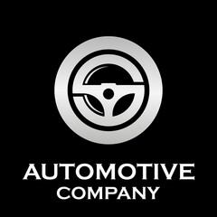 Obraz premium Letter o with steering wheel logo template illustration. suitable for automotive