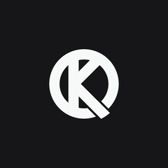 KQ monogram design logo template.