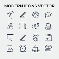 Education and back to school set icon symbol template for graphic and web design collection logo vector illustration
