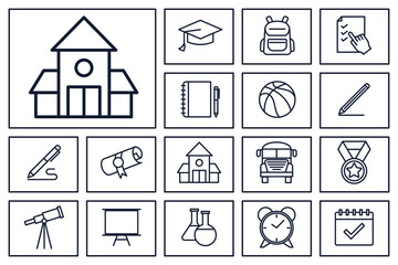 Education and back to school set icon symbol template for graphic and web design collection logo vector illustration