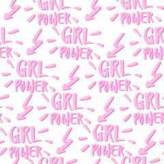 Lettering Pattern with hand-drawn elements and texts about women