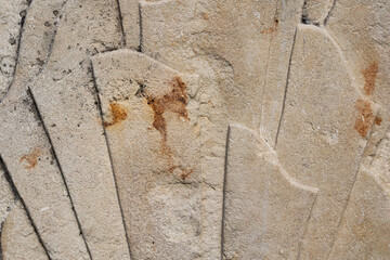 Cracked and abstract grunge texture. Aged material surface backdrop. Weathered effect pattern. Old and dirty background.