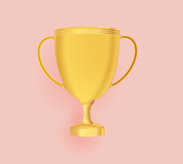 Winner cup isolated. Golden trophy on a transparent background. Vector illustration.