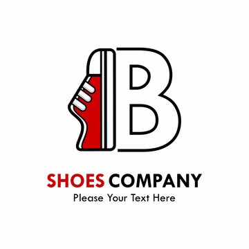 Letter b with shoes logo template illustration. suitable for brand, identity, emblem, label or shoes shop