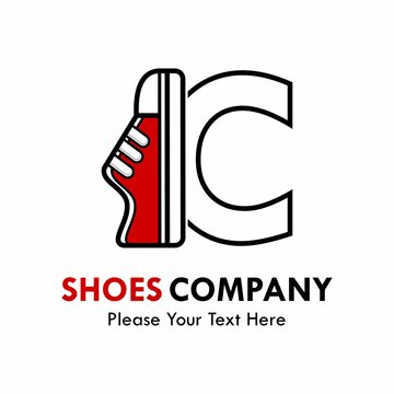 Letter c with shoes logo template illustration. suitable for brand, identity, emblem, label or shoes shop