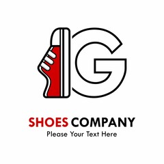 Letter g with shoes logo template illustration. suitable for brand, identity, emblem, label or shoes shop