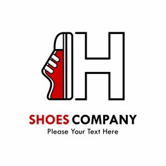 Letter h with shoes logo template illustration. suitable for brand, identity, emblem, label or shoes shop