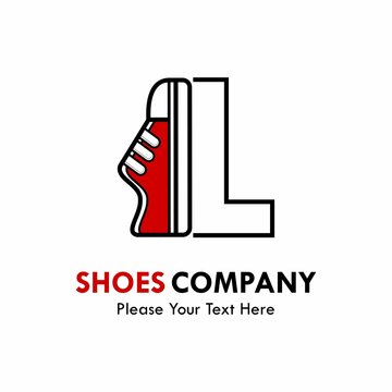 Letter l with shoes logo template illustration. suitable for brand, identity, emblem, label or shoes shop