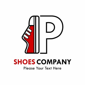 Letter p with shoes logo template illustration. suitable for brand, identity, emblem, label or shoes shop