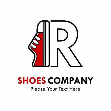 Letter r with shoes logo template illustration. suitable for brand, identity, emblem, label or shoes shop