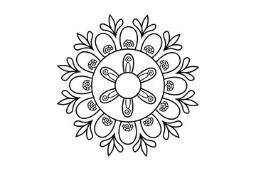 mandala design vector, mandala outline line drawing 