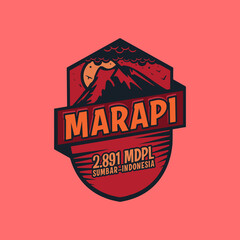 Mountain Logo. The mountain originating from Indonesia (West Sumatra) is named Mount Marapi. with a height of 2,891 meters.