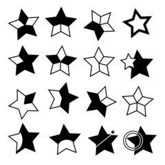 Set of stars icons on a white background