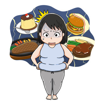 食べ過ぎで太ってショックな女性