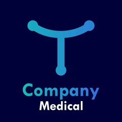 Letter t with stethoscope logo template illustration