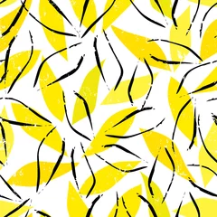 Fototapeten seamless pattern background, with leaves, paint strokes and splashes © Kirsten Hinte