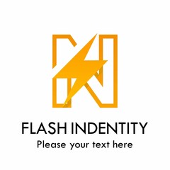 Flash n letter vector logo template. There are font with thunder symbol. Suitable for fast, power, electric, identity and speed.
