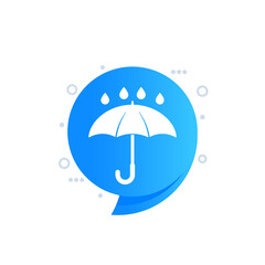 umbrella and rain vector icon