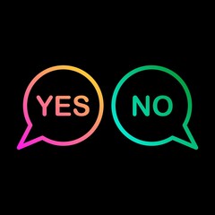 Yes or no vector background template. This graphic with choice symbol. Suitable for vote, like and survey.