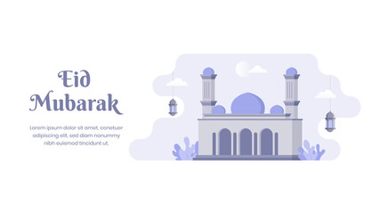 Flat eid al Fitr illustration