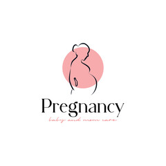 Pregnant woman logo vector design