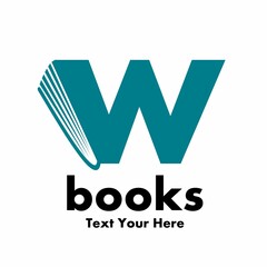 book w letter vector logo template. This design use font symbol suitable for education