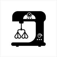 Kitchen Mixer Icon, Stand Mixer Icon, Food Or Liquid Stirring, Whisking, Beating Machine