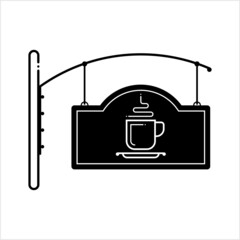 Tea Coffee Cup Shop Signage Icon, Beverage Restaurant Sign, Visual Graphic Branding Storefront