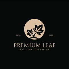 Golden leaf logo design