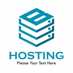 b Letter vector template logo with  hosting symbol. This logo is creative and can be used for network, system, technology, website, database, computing, app etc