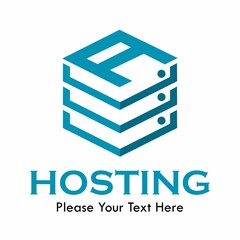 A Letter vector template logo with  hosting symbol. This logo is creative and can be used for network, system, technology, website, database, computing, app etc