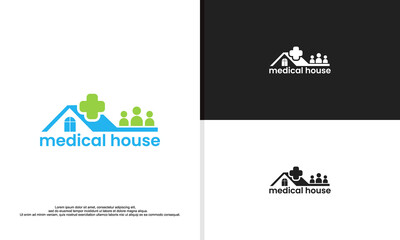 Illustration sign Logo for doctor home, home care logo design