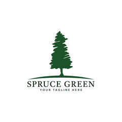 Green Fir Tree Logo Vector, Spruce Logo