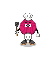 Mascot Illustration of onion red chef
