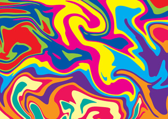 Abstract liquid curve colorful  on background.