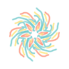 Abstract of green, yellow and orange color